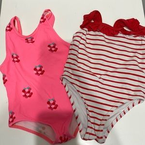Two (2) Jacadi baby girls bathing suits bundle